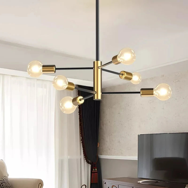 Candeeiro de Teto Sputnik Nórdico – Design Moderno com 4, 6 ou 8 Luzes para Sala, Quarto e Sala de Jantar