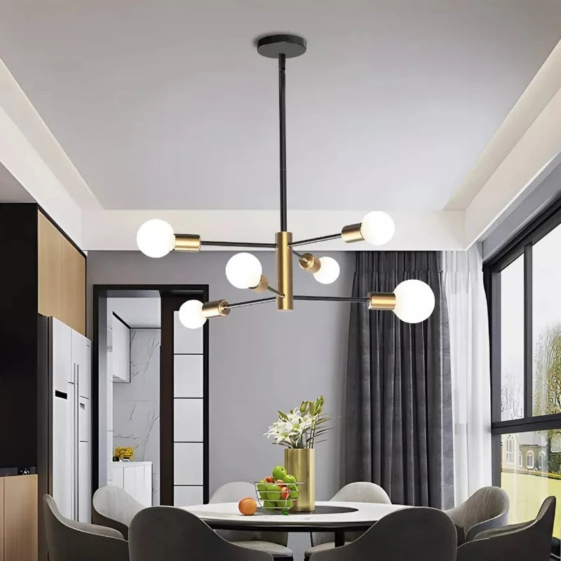 Candeeiro de Teto Sputnik Nórdico – Design Moderno com 4, 6 ou 8 Luzes para Sala, Quarto e Sala de Jantar