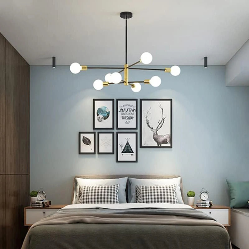 Candeeiro de Teto Sputnik Nórdico – Design Moderno com 4, 6 ou 8 Luzes para Sala, Quarto e Sala de Jantar