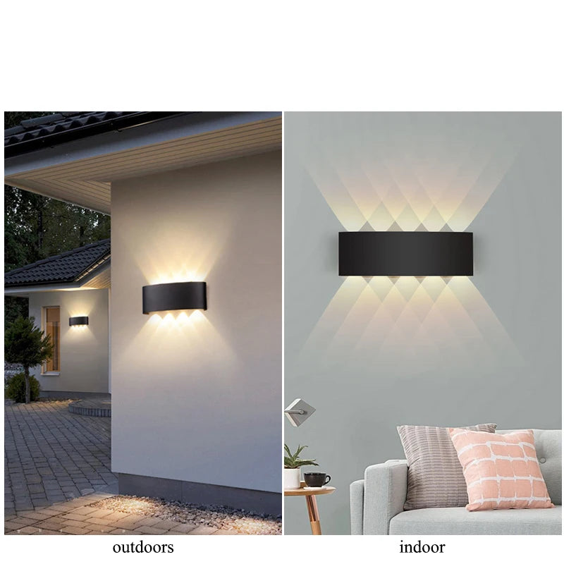 Aplique LED Duplo Facho – Iluminação de Parede para Interior e Exterior, com Luz para Cima e para Baixo