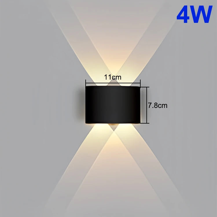 Aplique LED Duplo Facho – Iluminação de Parede para Interior e Exterior, com Luz para Cima e para Baixo