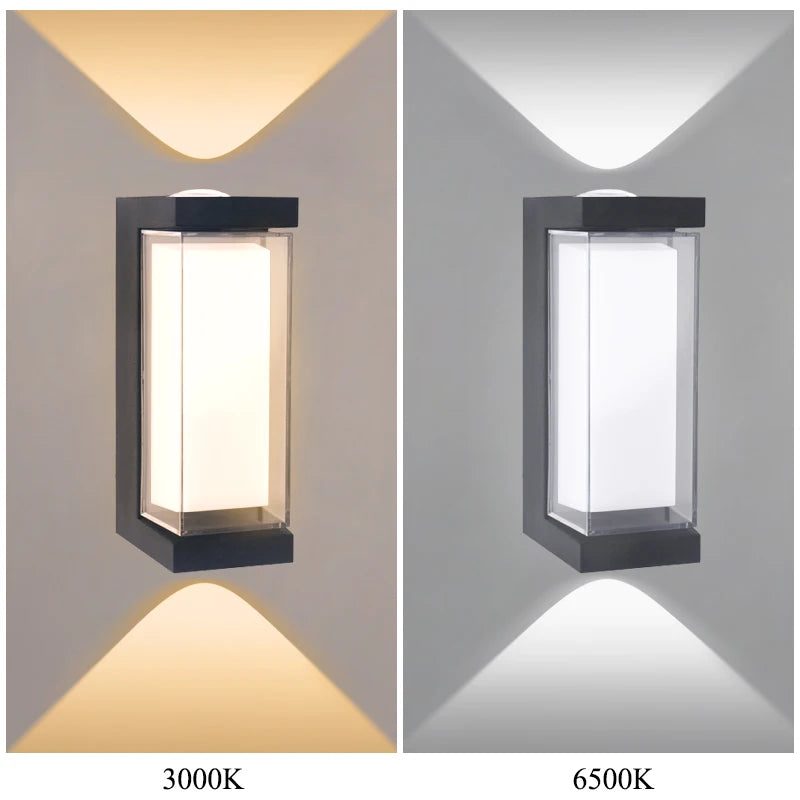 Aplique LED Duplo Facho para Parede – Luz para Cima e para Baixo, Impermeável para Interior e Exterior